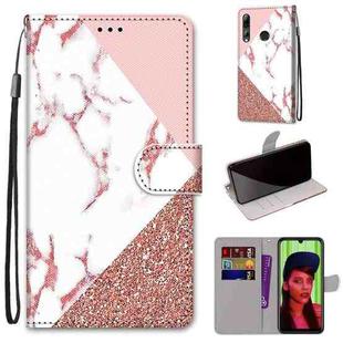 For Huawei P smart+ 2019 / Enjoy 9s Coloured Drawing Cross Texture Horizontal Flip PU Leather Case with Holder & Card Slots & Wallet & Lanyard(Powder Stone Texture)