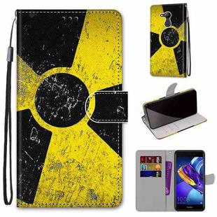 For Huawei Honor V9 Play Coloured Drawing Cross Texture Horizontal Flip PU Leather Case with Holder & Card Slots & Wallet & Lanyard(Yellow Black Logo)