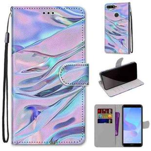 For Huawei Y6 (2018) / Honor 7A Coloured Drawing Cross Texture Horizontal Flip PU Leather Case with Holder & Card Slots & Wallet & Lanyard(Fluorescent Water Texture)
