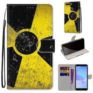 For Huawei Y6 (2018) / Honor 7A Coloured Drawing Cross Texture Horizontal Flip PU Leather Case with Holder & Card Slots & Wallet & Lanyard(Yellow Black Logo)