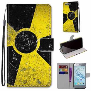 For Huawei Honor 9 Coloured Drawing Cross Texture Horizontal Flip PU Leather Case with Holder & Card Slots & Wallet & Lanyard(Yellow Black Logo)