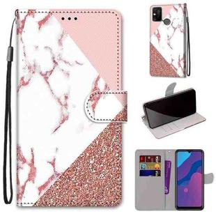 For Huawei Honor 9A Coloured Drawing Cross Texture Horizontal Flip PU Leather Case with Holder & Card Slots & Wallet & Lanyard(Powder Stone Texture)