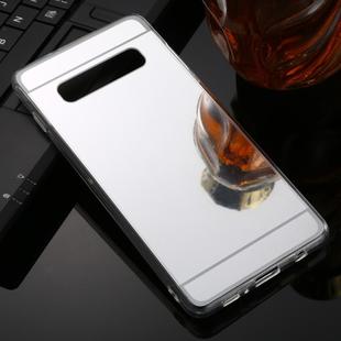 For Galaxy S10 TPU + Acrylic Luxury Plating Mirror Phone Case Cover(Silver)