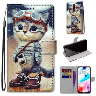For Xiaomi Redmi 8 Coloured Drawing Cross Texture Horizontal Flip PU Leather Case with Holder & Card Slots & Wallet & Lanyard(Leather Shoes Cat)