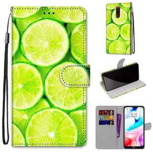 For Xiaomi Redmi 8 Coloured Drawing Cross Texture Horizontal Flip PU Leather Case with Holder & Card Slots & Wallet & Lanyard(Green Lemon)