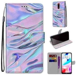 For Xiaomi Redmi 8 Coloured Drawing Cross Texture Horizontal Flip PU Leather Case with Holder & Card Slots & Wallet & Lanyard(Fluorescent Water Texture)
