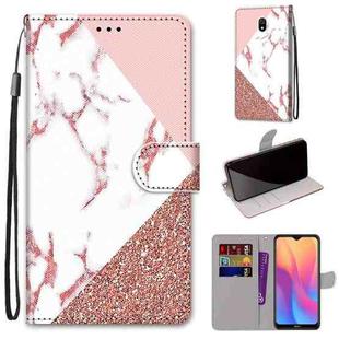 For Xiaomi Redmi 8A Coloured Drawing Cross Texture Horizontal Flip PU Leather Case with Holder & Card Slots & Wallet & Lanyard(Powder Stone Texture)