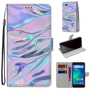 For Xiaomi Redmi Go Coloured Drawing Cross Texture Horizontal Flip PU Leather Case with Holder & Card Slots & Wallet & Lanyard(Fluorescent Water Texture)