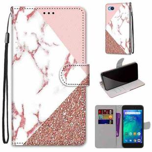 For Xiaomi Redmi Go Coloured Drawing Cross Texture Horizontal Flip PU Leather Case with Holder & Card Slots & Wallet & Lanyard(Powder Stone Texture)