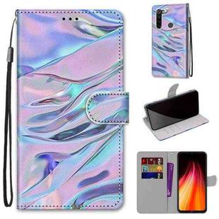 For Xiaomi Redmi Note 8 Coloured Drawing Cross Texture Horizontal Flip PU Leather Case with Holder & Card Slots & Wallet & Lanyard(Fluorescent Water Texture)