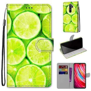 For Xiaomi Redmi Note 8 Pro Coloured Drawing Cross Texture Horizontal Flip PU Leather Case with Holder & Card Slots & Wallet & Lanyard(Green Lemon)