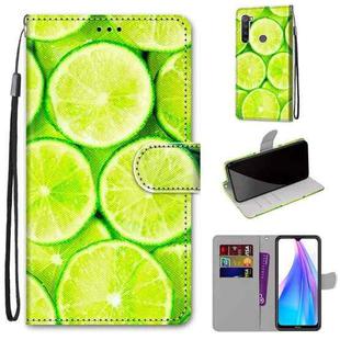 For Xiaomi Redmi Note 8T Coloured Drawing Cross Texture Horizontal Flip PU Leather Case with Holder & Card Slots & Wallet & Lanyard(Green Lemon)