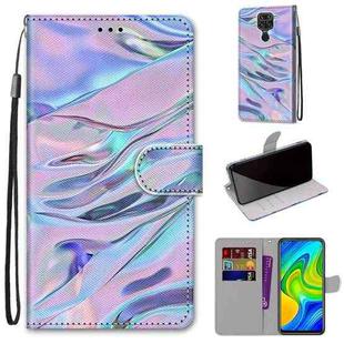 For Xiaomi Redmi Note 9 / 10X 4G Coloured Drawing Cross Texture Horizontal Flip PU Leather Case with Holder & Card Slots & Wallet & Lanyard(Fluorescent Water Texture)