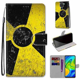 For Xiaomi Redmi Note 9 / 10X 4G Coloured Drawing Cross Texture Horizontal Flip PU Leather Case with Holder & Card Slots & Wallet & Lanyard(Yellow Black Logo)