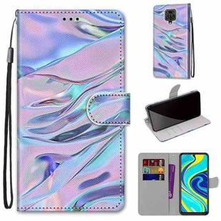 For Xiaomi Redmi Note 9S / 9 Pro Coloured Drawing Cross Texture Horizontal Flip PU Leather Case with Holder & Card Slots & Wallet & Lanyard(Fluorescent Water Texture)