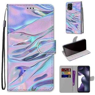 For Xiaomi Mi 10 Lite Coloured Drawing Cross Texture Horizontal Flip PU Leather Case with Holder & Card Slots & Wallet & Lanyard(Fluorescent Water Texture)