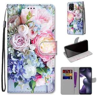 For Xiaomi Mi 10 Lite Coloured Drawing Cross Texture Horizontal Flip PU Leather Case with Holder & Card Slots & Wallet & Lanyard(Light Pink Bouquet)