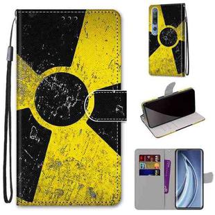 For Xiaomi Mi 10 5G Coloured Drawing Cross Texture Horizontal Flip PU Leather Case with Holder & Card Slots & Wallet & Lanyard(Yellow Black Logo)