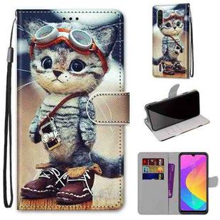 For Xiaomi Mi CC9e / A3 Coloured Drawing Cross Texture Horizontal Flip PU Leather Case with Holder & Card Slots & Wallet & Lanyard(Leather Shoes Cat)