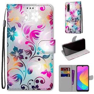 For Xiaomi Mi CC9e / A3 Coloured Drawing Cross Texture Horizontal Flip PU Leather Case with Holder & Card Slots & Wallet & Lanyard(Gradient Colorful Flower)