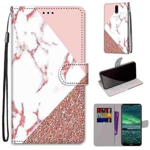 For Nokia 2.3 Coloured Drawing Cross Texture Horizontal Flip PU Leather Case with Holder & Card Slots & Wallet & Lanyard(Powder Stone Texture)