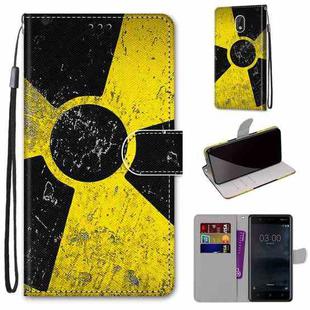 For Nokia 3 Coloured Drawing Cross Texture Horizontal Flip PU Leather Case with Holder & Card Slots & Wallet & Lanyard(Yellow Black Logo)