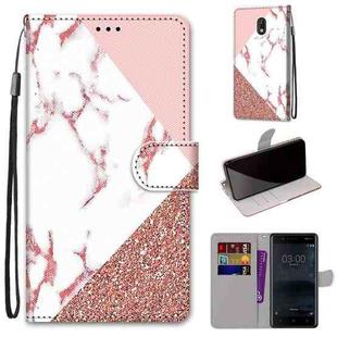 For Nokia 3 Coloured Drawing Cross Texture Horizontal Flip PU Leather Case with Holder & Card Slots & Wallet & Lanyard(Powder Stone Texture)