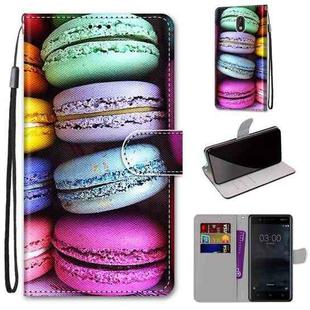 For Nokia 3 Coloured Drawing Cross Texture Horizontal Flip PU Leather Case with Holder & Card Slots & Wallet & Lanyard(Colorful Cakes)
