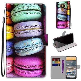 For Nokia 5.3 Coloured Drawing Cross Texture Horizontal Flip PU Leather Case with Holder & Card Slots & Wallet & Lanyard(Colorful Cakes)