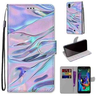 For LG K20 (2019) Coloured Drawing Cross Texture Horizontal Flip PU Leather Case with Holder & Card Slots & Wallet & Lanyard(Fluorescent Water Texture)