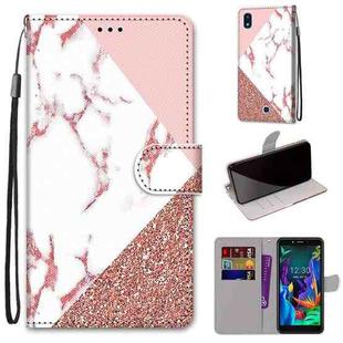 For LG K20 (2019) Coloured Drawing Cross Texture Horizontal Flip PU Leather Case with Holder & Card Slots & Wallet & Lanyard(Powder Stone Texture)