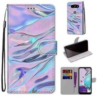 For LG Aristo 5 / K31 Coloured Drawing Cross Texture Horizontal Flip PU Leather Case with Holder & Card Slots & Wallet & Lanyard(Fluorescent Water Texture)