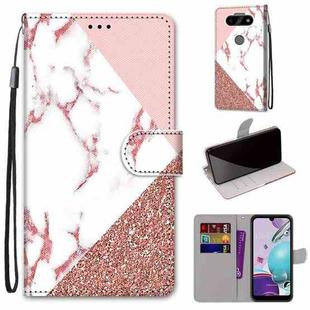 For LG Aristo 5 / K31 Coloured Drawing Cross Texture Horizontal Flip PU Leather Case with Holder & Card Slots & Wallet & Lanyard(Powder Stone Texture)