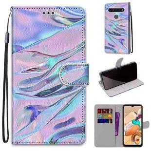 For LG K41s / K51s Coloured Drawing Cross Texture Horizontal Flip PU Leather Case with Holder & Card Slots & Wallet & Lanyard(Fluorescent Water Texture)