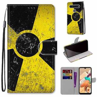 For LG K41s / K51s Coloured Drawing Cross Texture Horizontal Flip PU Leather Case with Holder & Card Slots & Wallet & Lanyard(Yellow Black Logo)