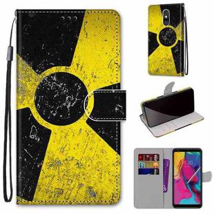 For LG Stylo 5 Coloured Drawing Cross Texture Horizontal Flip PU Leather Case with Holder & Card Slots & Wallet & Lanyard(Yellow Black Logo)
