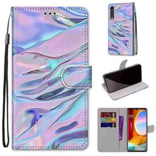 For LG Velvet Coloured Drawing Cross Texture Horizontal Flip PU Leather Case with Holder & Card Slots & Wallet & Lanyard(Fluorescent Water Texture)