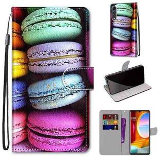 For LG Velvet Coloured Drawing Cross Texture Horizontal Flip PU Leather Case with Holder & Card Slots & Wallet & Lanyard(Colorful Cakes)