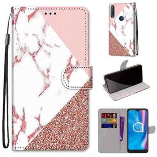 For Alcatel 1S (2020) / 3L (2020) Coloured Drawing Cross Texture Horizontal Flip PU Leather Case with Holder & Card Slots & Wallet & Lanyard(Powder Stone Texture)