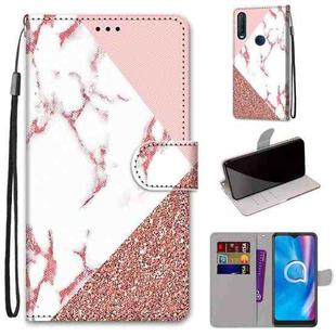 For Alcatel 1SE (2020) Coloured Drawing Cross Texture Horizontal Flip PU Leather Case with Holder & Card Slots & Wallet & Lanyard(Powder Stone Texture)