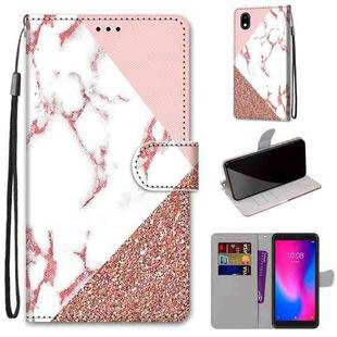 For ZTE Blade A3 2020 Coloured Drawing Cross Texture Horizontal Flip PU Leather Case with Holder & Card Slots & Wallet & Lanyard(Powder Stone Texture)