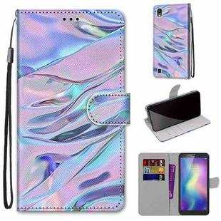 For ZTE Blade A5 2019 Coloured Drawing Cross Texture Horizontal Flip PU Leather Case with Holder & Card Slots & Wallet & Lanyard(Fluorescent Water Texture)