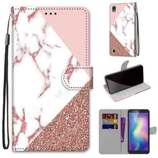 For ZTE Blade A5 2019 Coloured Drawing Cross Texture Horizontal Flip PU Leather Case with Holder & Card Slots & Wallet & Lanyard(Powder Stone Texture)
