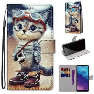 For ZTE Blade A7 2020 Coloured Drawing Cross Texture Horizontal Flip PU Leather Case with Holder & Card Slots & Wallet & Lanyard(Leather Shoes Cat)