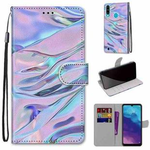 For ZTE Blade A7 2020 Coloured Drawing Cross Texture Horizontal Flip PU Leather Case with Holder & Card Slots & Wallet & Lanyard(Fluorescent Water Texture)