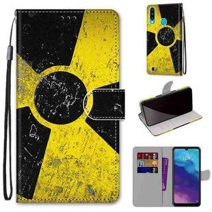 For ZTE Blade A7 2020 Coloured Drawing Cross Texture Horizontal Flip PU Leather Case with Holder & Card Slots & Wallet & Lanyard(Yellow Black Logo)
