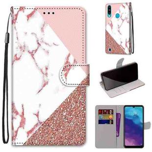 For ZTE Blade A7 2020 Coloured Drawing Cross Texture Horizontal Flip PU Leather Case with Holder & Card Slots & Wallet & Lanyard(Powder Stone Texture)