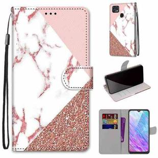 For ZTE Blade V2020 Smart Coloured Drawing Cross Texture Horizontal Flip PU Leather Case with Holder & Card Slots & Wallet & Lanyard(Powder Stone Texture)