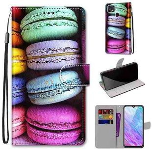 For ZTE Blade V2020 Smart Coloured Drawing Cross Texture Horizontal Flip PU Leather Case with Holder & Card Slots & Wallet & Lanyard(Colorful Cakes)