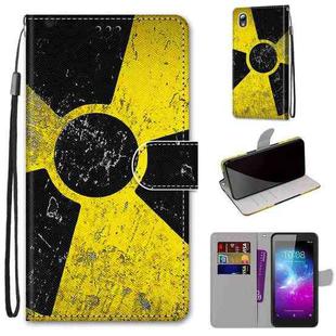 For ZTE Blade L8 / A3 2019 Coloured Drawing Cross Texture Horizontal Flip PU Leather Case with Holder & Card Slots & Wallet & Lanyard(Yellow Black Logo)